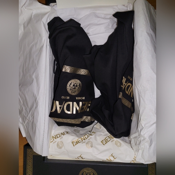 FENDACE Black Slides w37 FENDI X VERSACE collaboration - Picture 3 of 15